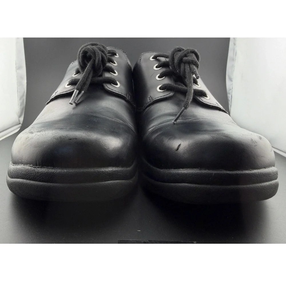 Dansko Walker: Black Leather, Slip Resistant Oxford Shoes, Mens Size 44/10.5-11